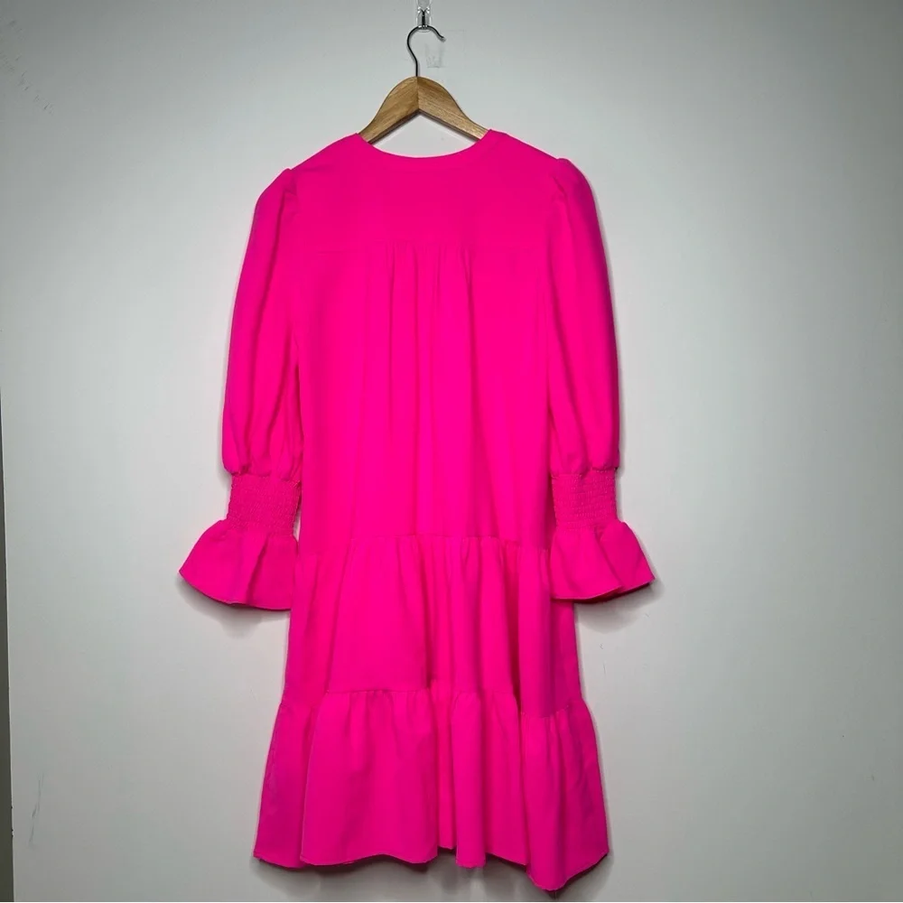 Tuckernuck/Pomander Place Electric Pink Crepe Kenzo Dress Size XS - Picture 8 of 13